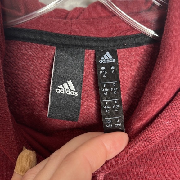 adidas Red Pink Hoodie Sweatshirt Sz Medium! - Picture 6 of 9